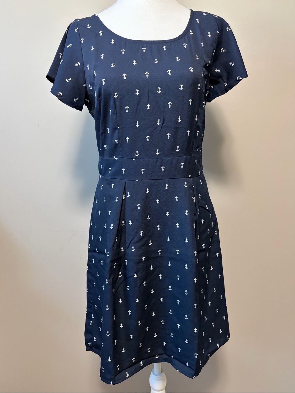 Vero Moda Navy Dress with White Anchor Print